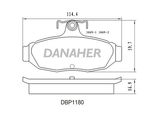Danaher DBP1180 Гальмівні колодки, комплект DBP1180: Приваблива ціна - Купити у Польщі на 2407.PL!