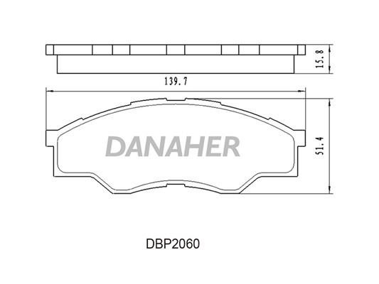 Danaher DBP2060 Brake Pad Set, disc brake DBP2060: Buy near me in Poland at 2407.PL - Good price!