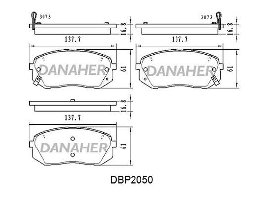 Danaher DBP2050 Гальмівні колодки, комплект DBP2050: Приваблива ціна - Купити у Польщі на 2407.PL!