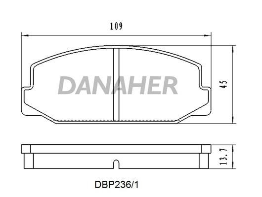 Danaher DBP236/1 Гальмівні колодки, комплект DBP2361: Приваблива ціна - Купити у Польщі на 2407.PL!