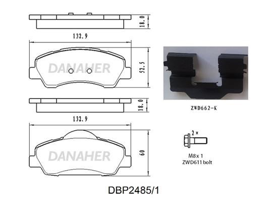 Danaher DBP2485/1 Brake Pad Set, disc brake DBP24851: Buy near me in Poland at 2407.PL - Good price!