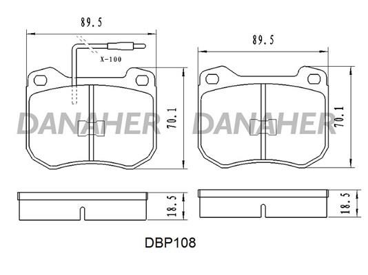 Danaher DBP108 Brake Pad Set, disc brake DBP108: Buy near me in Poland at 2407.PL - Good price!