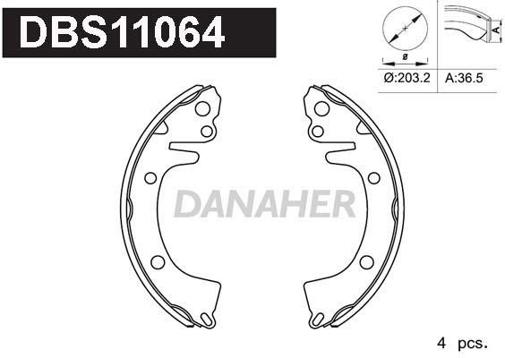 Danaher DBS11064 Brake shoe set DBS11064: Buy near me in Poland at 2407.PL - Good price!