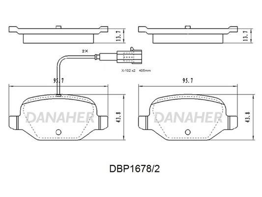 Danaher DBP1678/2 Brake Pad Set, disc brake DBP16782: Buy near me in Poland at 2407.PL - Good price!