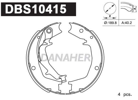 Danaher DBS10415 Колодки гальмівні стояночного гальма DBS10415: Приваблива ціна - Купити у Польщі на 2407.PL!