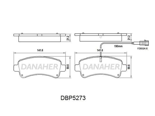 Danaher DBP5273 Гальмівні колодки задні, комплект DBP5273: Приваблива ціна - Купити у Польщі на 2407.PL!