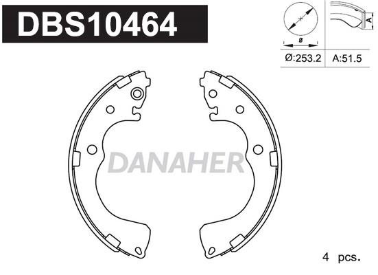 Danaher DBS10464 Колодки тормозные барабанные, комплект DBS10464: Отличная цена - Купить в Польше на 2407.PL!