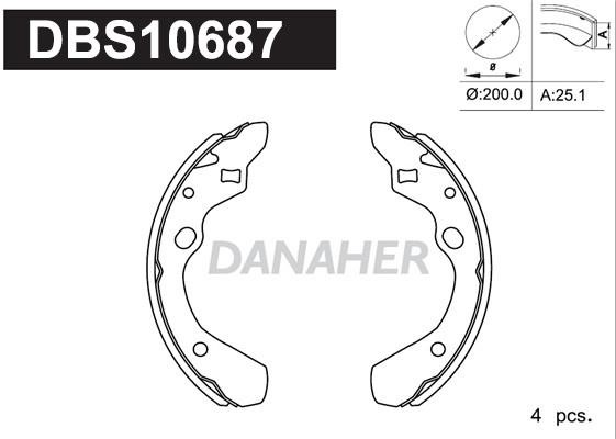 Danaher DBS10687 Brake shoe set DBS10687: Buy near me in Poland at 2407.PL - Good price!