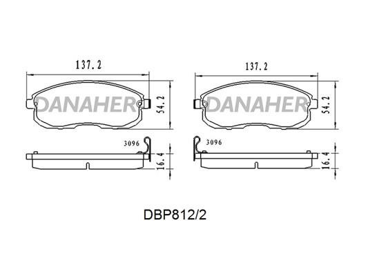 Danaher DBP812/2 Front disc brake pads, set DBP8122: Buy near me in Poland at 2407.PL - Good price!