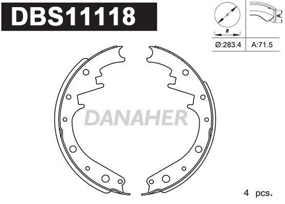 Danaher DBS11118 Колодки тормозные барабанные, комплект DBS11118: Отличная цена - Купить в Польше на 2407.PL!