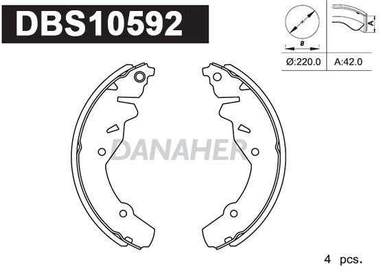 Danaher DBS10592 Brake shoe set DBS10592: Buy near me in Poland at 2407.PL - Good price!