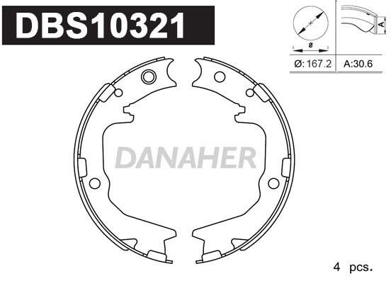 Danaher DBS10321 Колодки тормозные стояночного тормоза DBS10321: Отличная цена - Купить в Польше на 2407.PL!