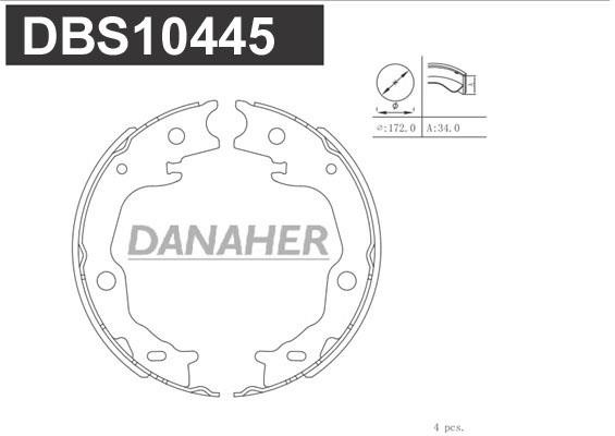 Danaher DBS10445 Колодки гальмівні стояночного гальма DBS10445: Приваблива ціна - Купити у Польщі на 2407.PL!