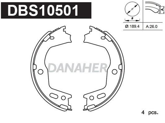 Danaher DBS10501 Parking brake shoes DBS10501: Buy near me in Poland at 2407.PL - Good price!