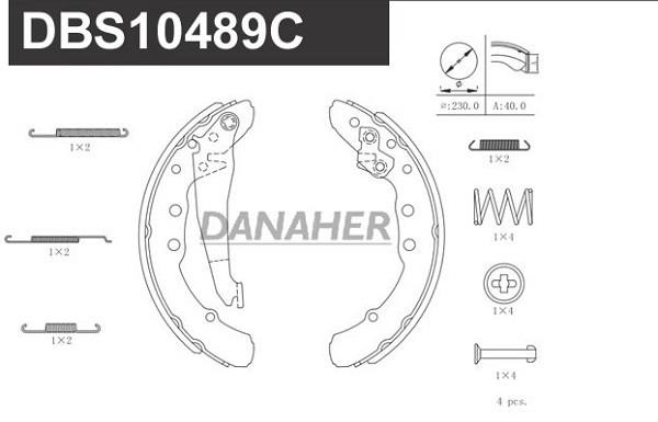 Danaher DBS10489C Колодки гальмівні барабанні, комплект DBS10489C: Приваблива ціна - Купити у Польщі на 2407.PL!