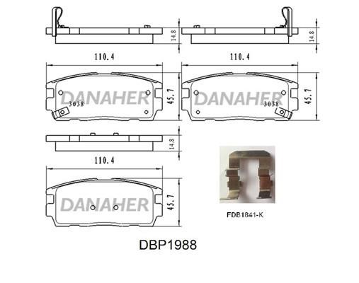 Danaher DBP1988 Rear disc brake pads, set DBP1988: Buy near me in Poland at 2407.PL - Good price!