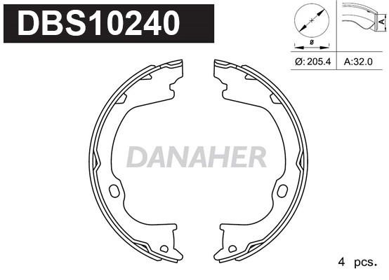 Danaher DBS10240 Parking brake shoes DBS10240: Buy near me in Poland at 2407.PL - Good price!