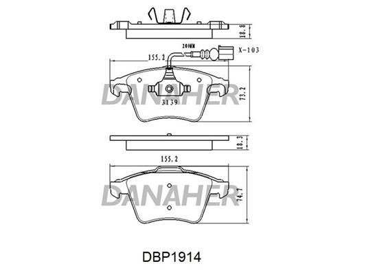 Danaher DBP1914 Тормозные колодки дисковые, комплект DBP1914: Отличная цена - Купить в Польше на 2407.PL!