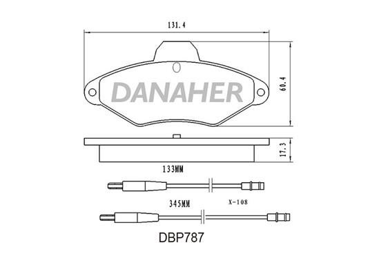 Danaher DBP787 Гальмівні колодки, комплект DBP787: Приваблива ціна - Купити у Польщі на 2407.PL!