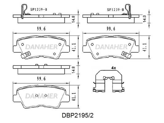 Danaher DBP2195/2 Тормозные колодки дисковые, комплект DBP21952: Отличная цена - Купить в Польше на 2407.PL!