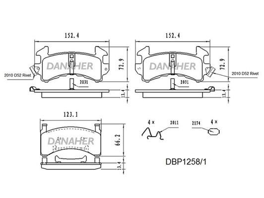 Danaher DBP1258/1 Тормозные колодки дисковые передние, комплект DBP12581: Отличная цена - Купить в Польше на 2407.PL!