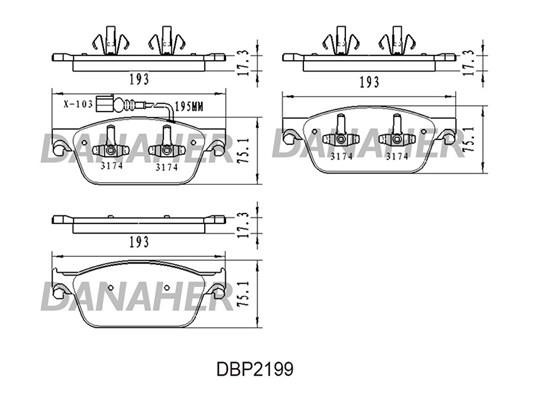 Danaher DBP2199 Тормозные колодки дисковые, комплект DBP2199: Отличная цена - Купить в Польше на 2407.PL!