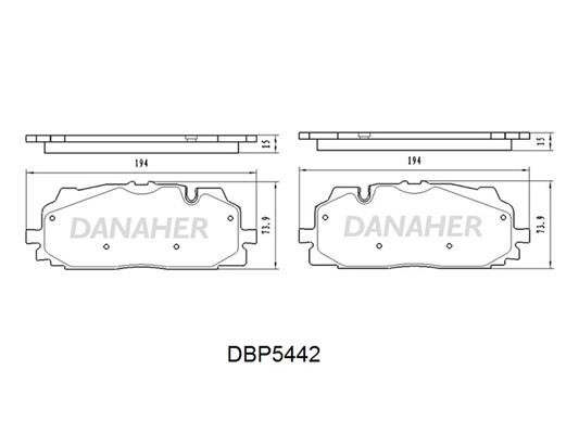 Danaher DBP5442 Front disc brake pads, set DBP5442: Buy near me in Poland at 2407.PL - Good price!