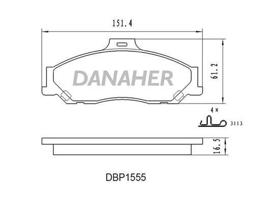 Danaher DBP1555 Тормозные колодки дисковые, комплект DBP1555: Отличная цена - Купить в Польше на 2407.PL!