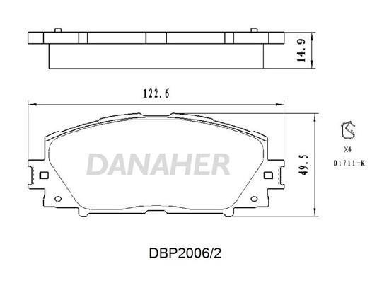 Danaher DBP2006/2 Тормозные колодки дисковые, комплект DBP20062: Отличная цена - Купить в Польше на 2407.PL!