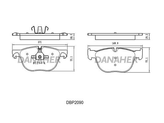 Danaher DBP2090 Brake Pad Set, disc brake DBP2090: Buy near me in Poland at 2407.PL - Good price!