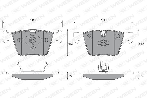 Ween 151-1950 Brake Pad Set, disc brake 1511950: Buy near me in Poland at 2407.PL - Good price!