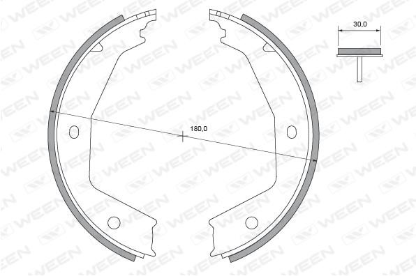 Ween 152-2434 Parking brake shoes 1522434: Buy near me in Poland at 2407.PL - Good price!