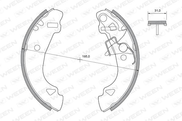 Ween 152-2384 Brake shoe set 1522384: Buy near me at 2407.PL in Poland at an Affordable price!
