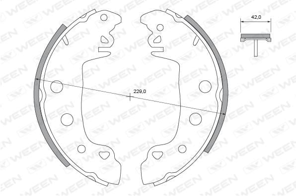 Ween 152-2338 Brake shoe set 1522338: Buy near me at 2407.PL in Poland at an Affordable price!