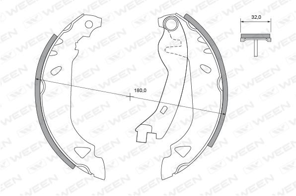 Ween 152-2322 Brake shoe set 1522322: Buy near me at 2407.PL in Poland at an Affordable price!