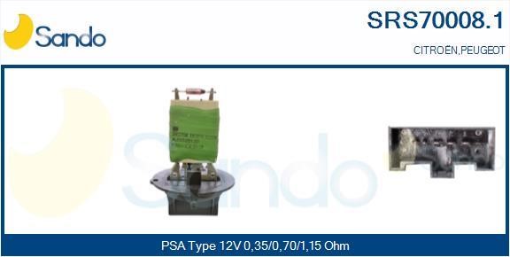 Sando SRS70008.1 Resistor, interior blower SRS700081: Buy near me in Poland at 2407.PL - Good price!