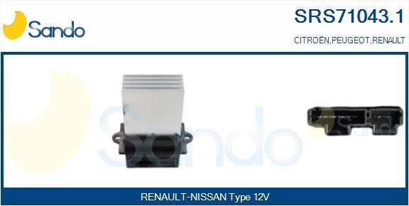 Sando SRS71043.1 Resistor, interior blower SRS710431: Buy near me in Poland at 2407.PL - Good price!
