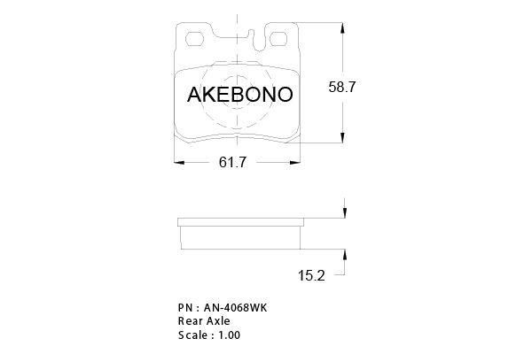 Akebono AN-4068WKE Тормозные колодки дисковые, комплект AN4068WKE: Отличная цена - Купить в Польше на 2407.PL!