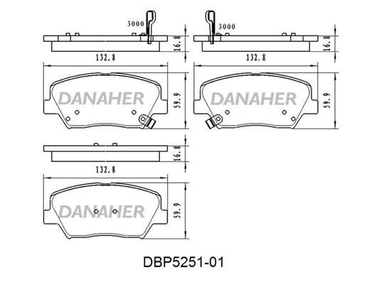 Danaher DBP5251-01 Гальмівні колодки, комплект DBP525101: Приваблива ціна - Купити у Польщі на 2407.PL!