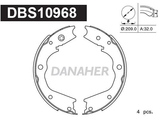 Danaher DBS10968 Parking brake shoes DBS10968: Buy near me in Poland at 2407.PL - Good price!