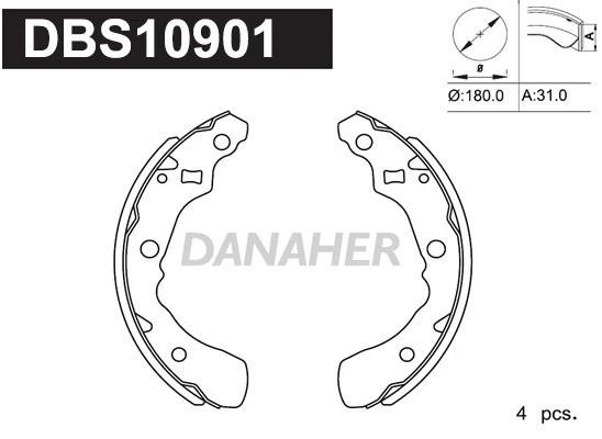 Danaher DBS10901 Колодки гальмівні барабанні, комплект DBS10901: Приваблива ціна - Купити у Польщі на 2407.PL!