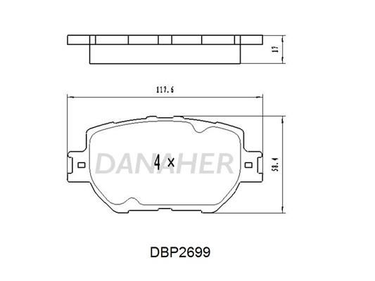 Danaher DBP2699 Brake Pad Set, disc brake DBP2699: Buy near me in Poland at 2407.PL - Good price!