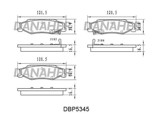 Danaher DBP5345 Rear disc brake pads, set DBP5345: Buy near me in Poland at 2407.PL - Good price!