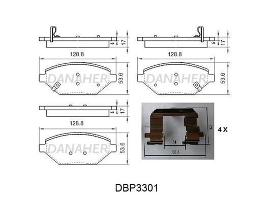 Danaher DBP3301 Brake Pad Set, disc brake DBP3301: Buy near me in Poland at 2407.PL - Good price!