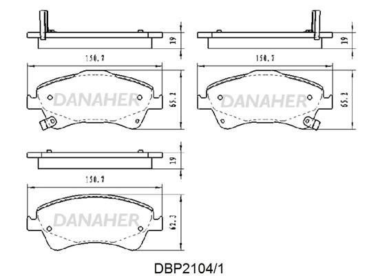 Danaher DBP2104/1 Гальмівні колодки, комплект DBP21041: Приваблива ціна - Купити у Польщі на 2407.PL!