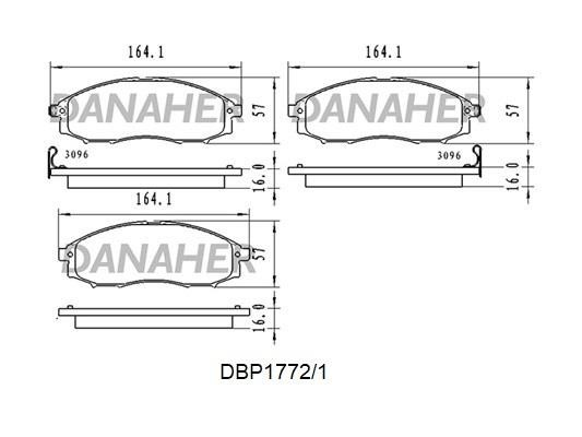 Danaher DBP1772/1 Гальмівні колодки, комплект DBP17721: Приваблива ціна - Купити у Польщі на 2407.PL!