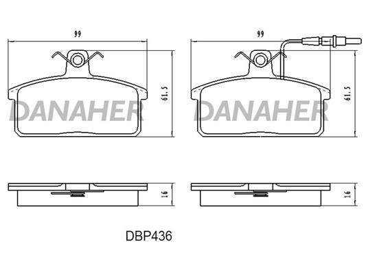 Danaher DBP436 Brake Pad Set, disc brake DBP436: Buy near me in Poland at 2407.PL - Good price!
