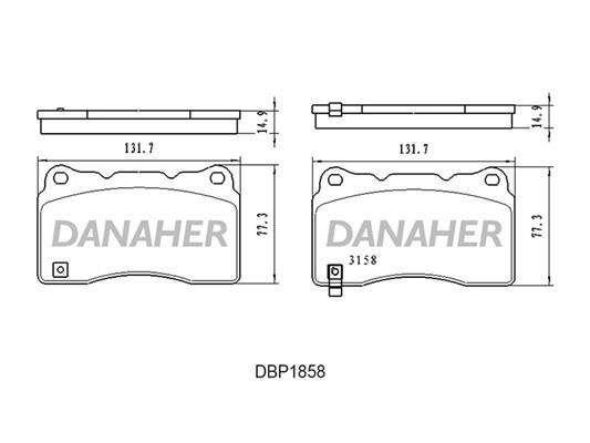 Danaher DBP1858 Тормозные колодки дисковые, комплект DBP1858: Купить в Польше - Отличная цена на 2407.PL!