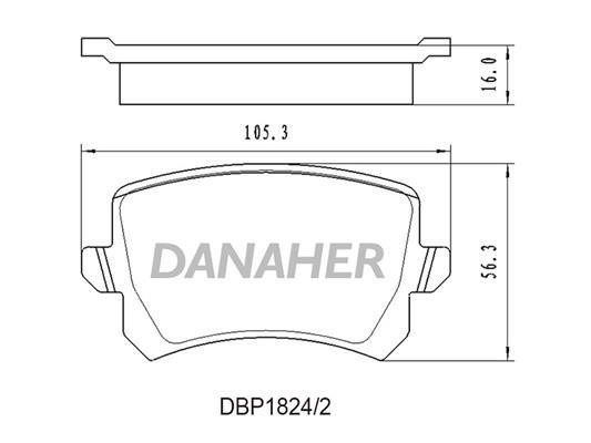 Danaher DBP1824/2 Гальмівні колодки, комплект DBP18242: Приваблива ціна - Купити у Польщі на 2407.PL!