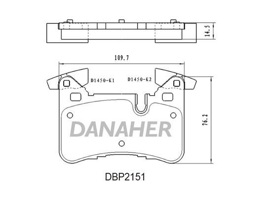 Danaher DBP2151 Brake Pad Set, disc brake DBP2151: Buy near me in Poland at 2407.PL - Good price!